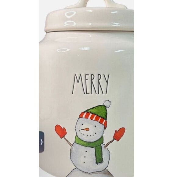 Rae Dunn Merry Snowman Canister - Picture 1 of 4